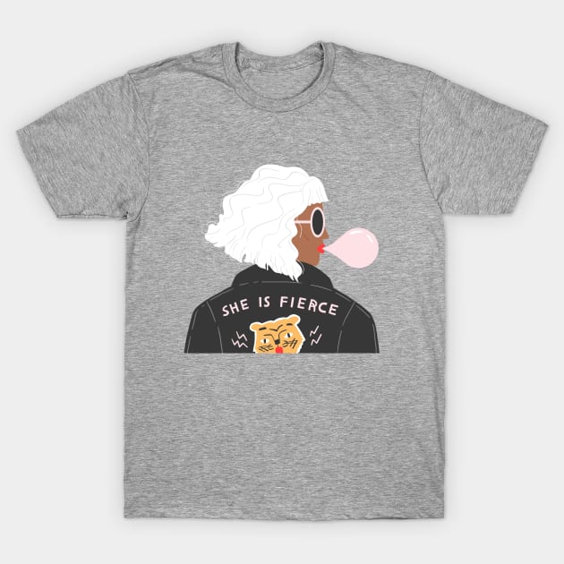 She is Fierce T-Shirt by Charly Clements